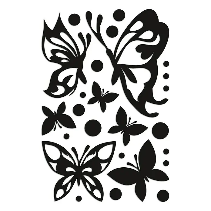 Adhesivos decorativos foam Mariposas - Mariposas, Negro, 14 x 28,5 cm