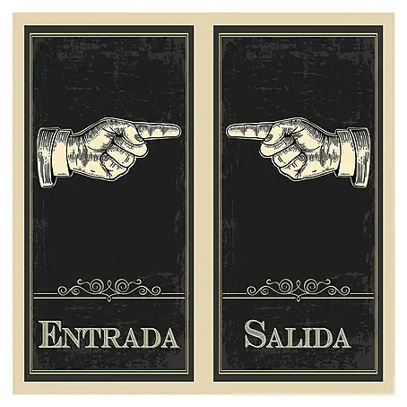 Adhesivos decorativos Entrada Salida - Prohibido fumar