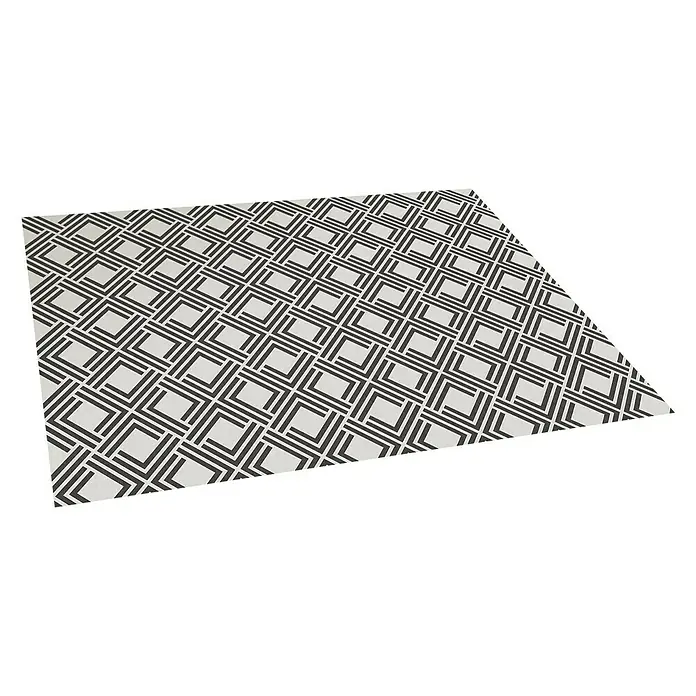 Alfombra Living geométrica - Negro, 180 x 120 cm, 70% PVC y 30% PES