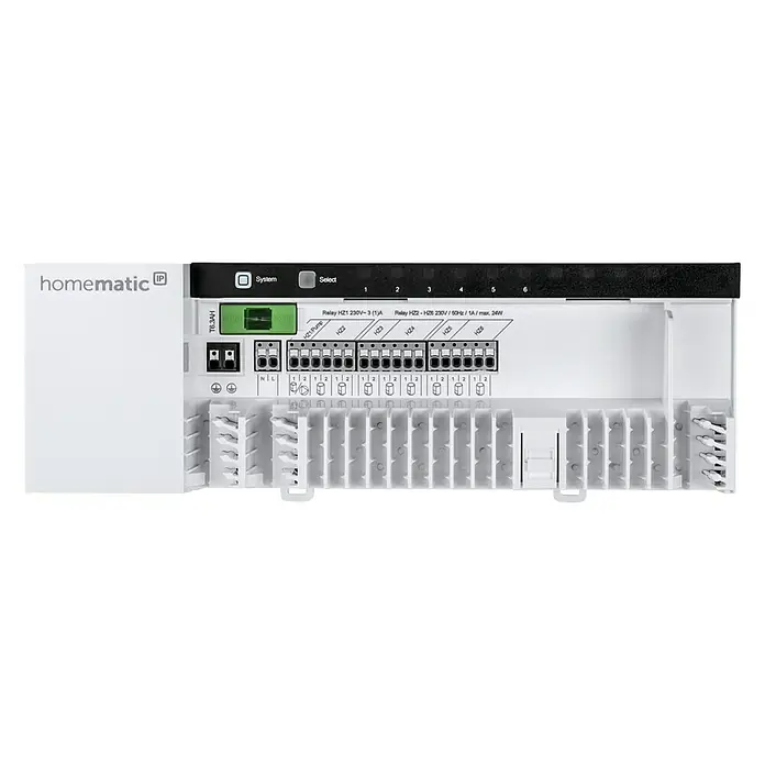 Homematic IP Fußbodenheizungsregler HmIP-FAL230-C6 - 230 V/50 Hz - Detailaufnahme