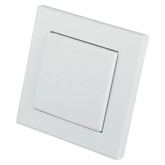 Homematic IP Taster Wippe - Ohne Pfeile, Weiß, 16 x 86 x 86 mm - Linke Seitenansicht