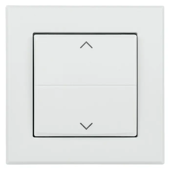 Homematic IP Taster Wippe HmIP-BRA - Mit Pfeilen, Weiß, 16 x 86 x 86 mm - Vorderansicht