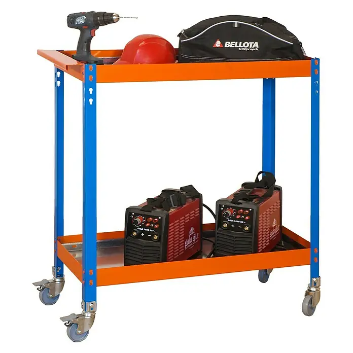 Simonrack Werkstattrollwagen Simonwork - L x B x H: 40 x 90 x 103 cm, Metall, Blau/Orange - Vorderansicht