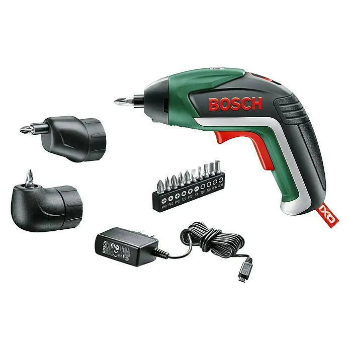 Bosch Akkuschrauber IXO V Full Set - 3,6 V, 1 Akku, 1,5 Ah, Leerlaufdrehzahl: 0 U/min - 215 U/min, 14 -tlg. - Vorderansicht