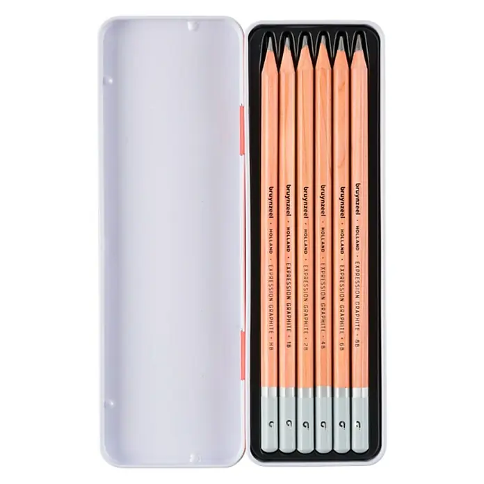 Talens Bruynzeel Set de lápices de grafito Expression - 6 pzs., Gris