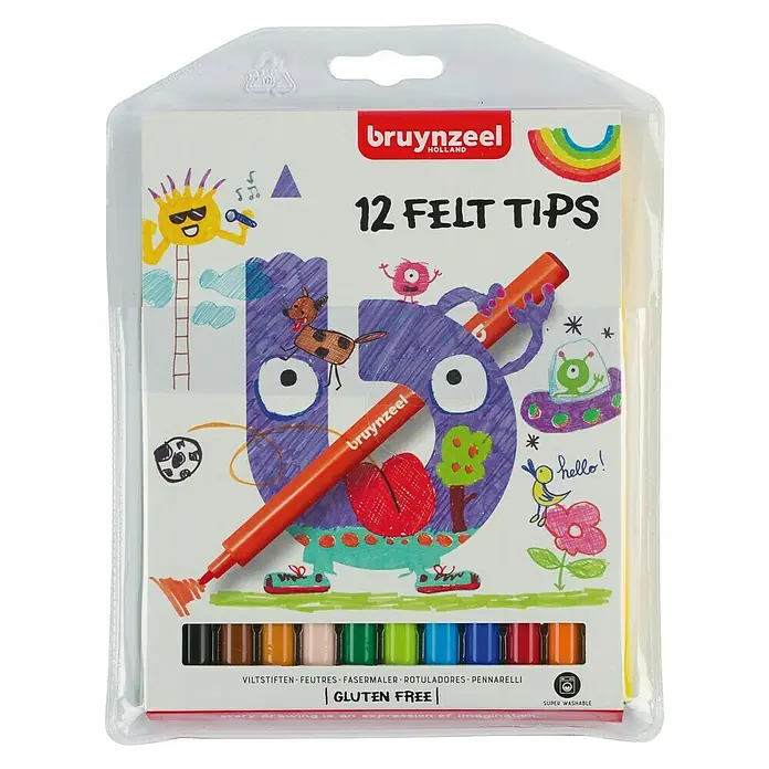 Talens Bruynzeel Set de marcadores de efecto lacado Felt tips - 12 ud., Multicolor