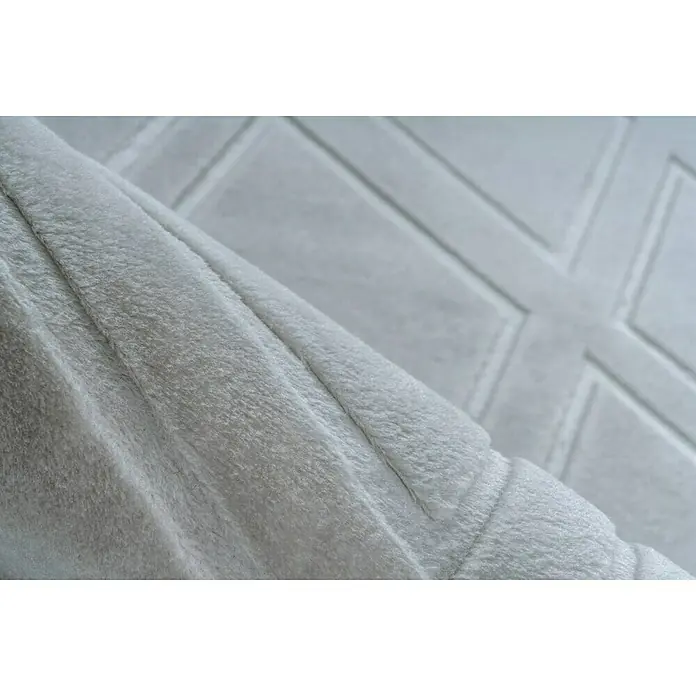 Kayoom Kurzflorteppich Monroe III - Grau/Blau, 230 x 160 cm, 100 % Polyester - Detailaufnahme