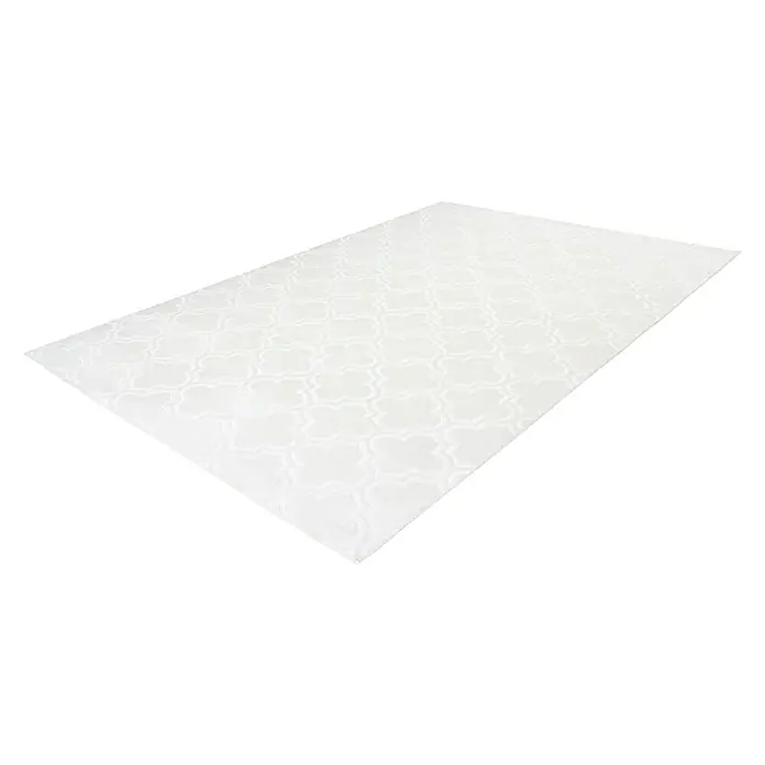 Kayoom Kurzflorteppich Monroe I - Weiß, 300 x 80 cm, 100 % Polyester - Rechte Seitenansicht