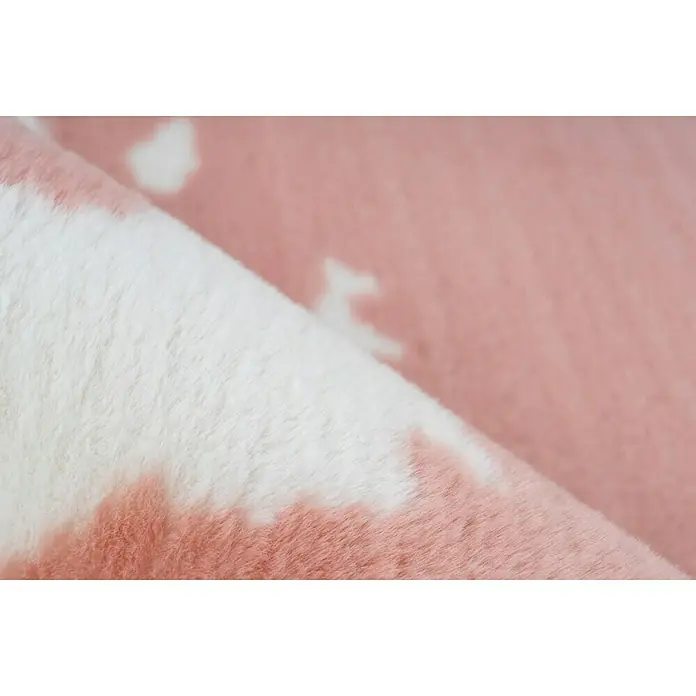 Kayoom Hochflorteppich Kuh - Rosa/Weiß, 160 x 120 cm, 100 % Polyester - Detailaufnahme