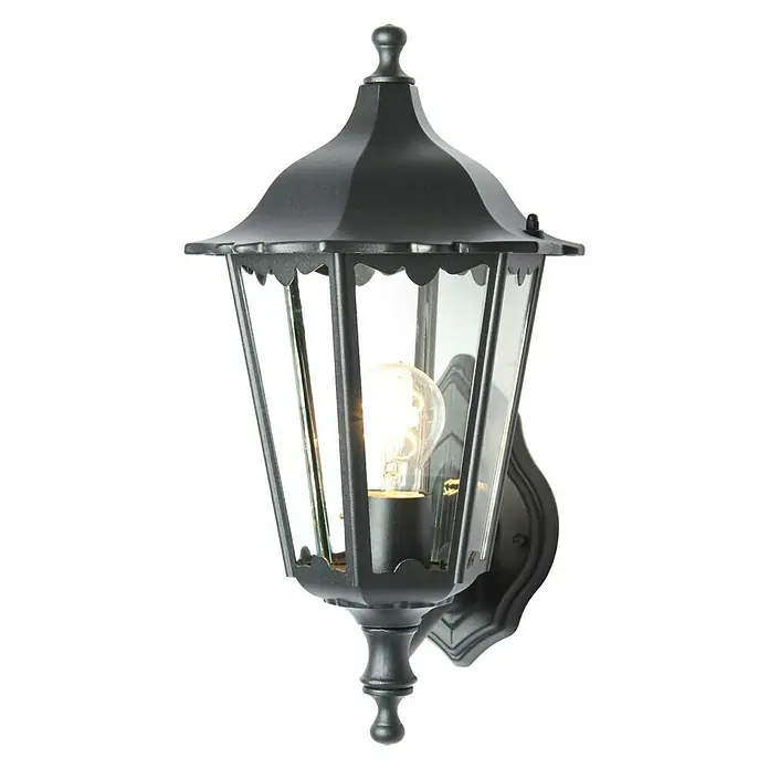 Luceco Praga Aplique exterior - 100 W, 28,3 x 22,4 x 42 cm, Negro, IP44, Ascendente