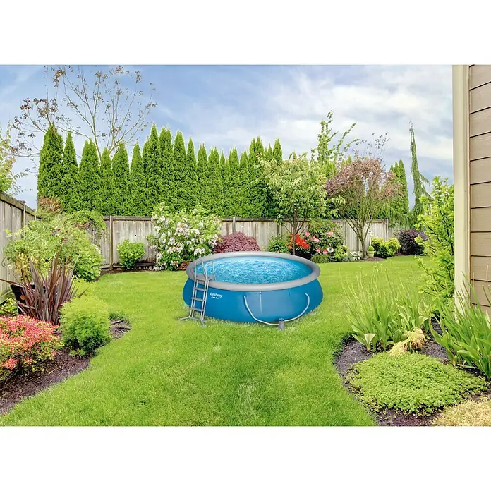 Bestway Easy-Pool-Set - Ø x H: 4,57 x 1,07 m, Fassungsvermögen: 13.810 l, Blau, Grau - Stimmungsaufnahme