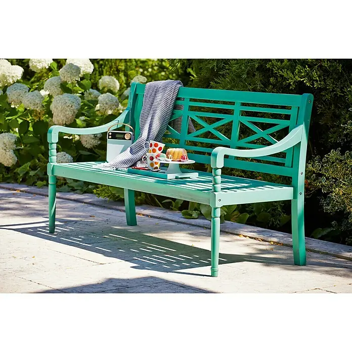 Sunfun Gartenbank Alea - 150 x 62 x 87 cm, Türkis