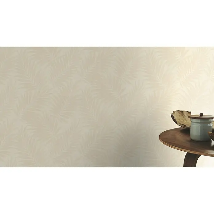 Barbara Home Collection Vliestapete Farn - Creme/Weiß, 10,05 x 0,53 m - Stimmungsaufnahme