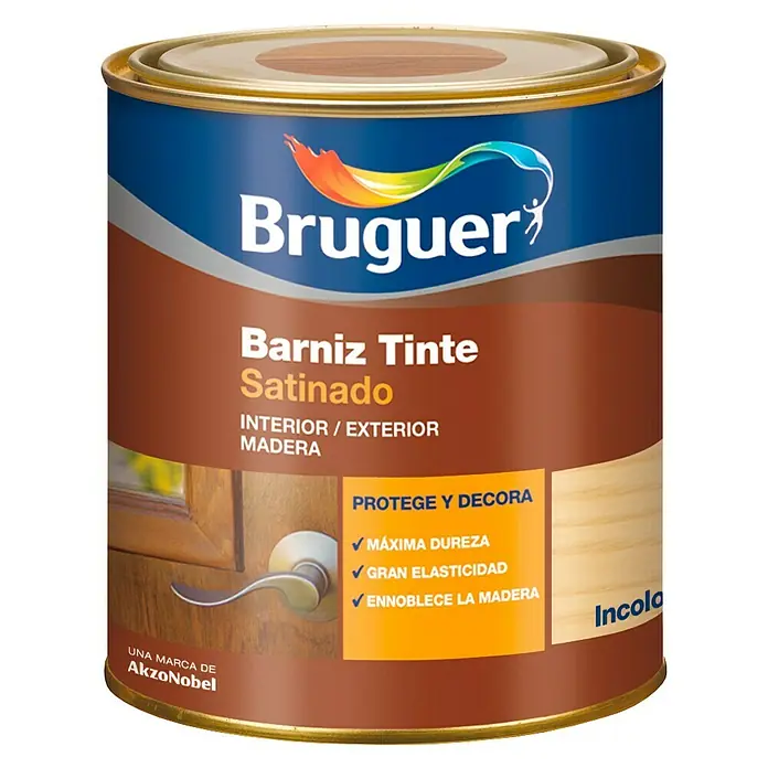 Bruguer Barniz para madera Tinte - Roble, Satinado, 750 ml