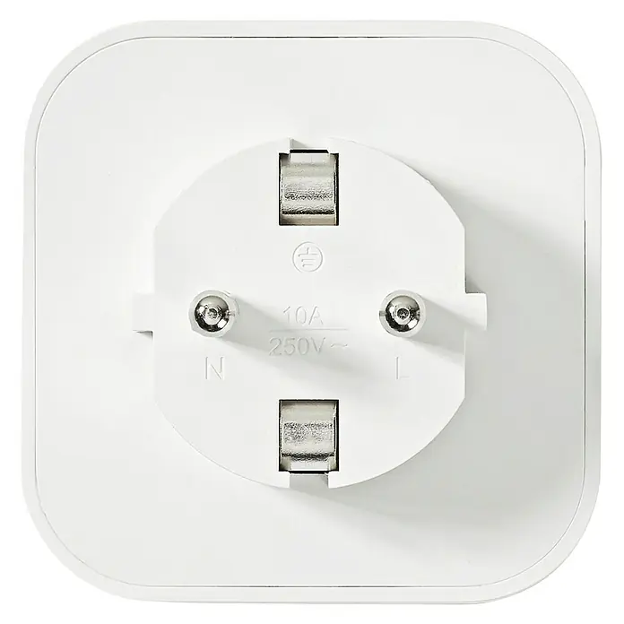 Nedis Smartlife WiFi-Schaltsteckdose - Weiß, Max. Anschlussleistung: 2.500 W, 220 - 250 V, 10 A - Vorderansicht