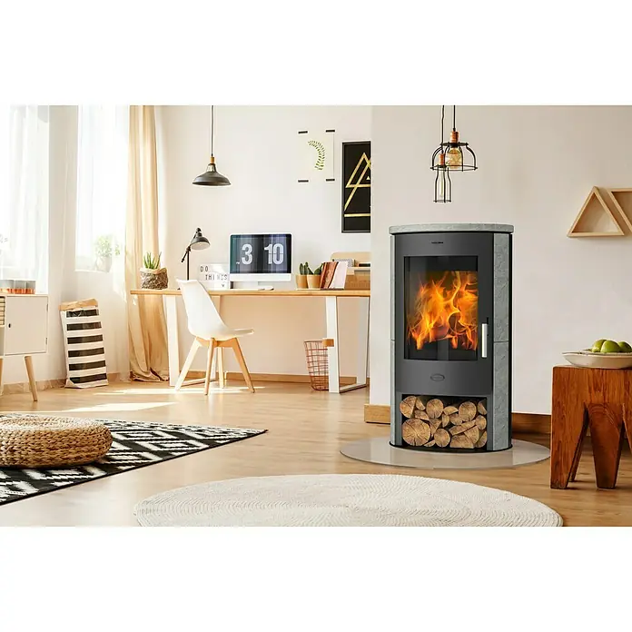 Fireplace Kaminofen Trend - 6 kW, Raumheizvermögen: 108 m³, Verkleidung: Speckstein, Schwarz