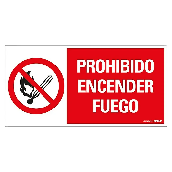 Pickup Señal de precaución - Motivo: Prohibido hacer fuego, L x An: 30 x 15 cm