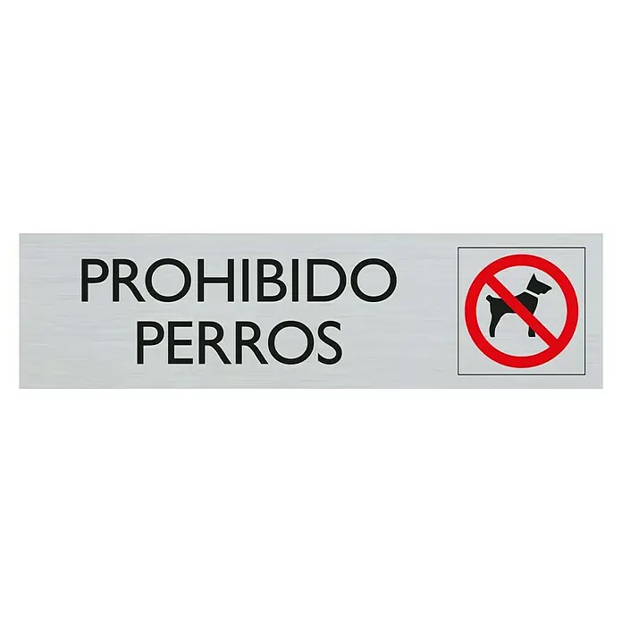 Pickup Rótulo - Plateado, Motivo: Prohibido el paso a perros