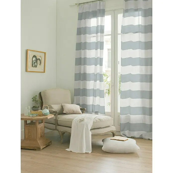 Visillo para ventana Laos - 140 x 280 cm, 100% poliéster, Gris