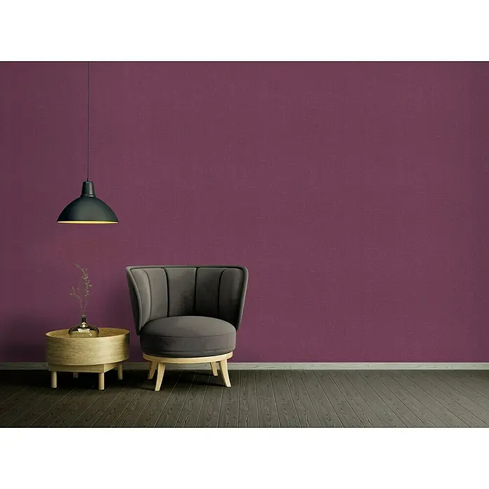 AS Creation Character Vliestapete Meliert - Aubergine, Uni, 10,05 x 0,53 m - Stimmungsaufnahme