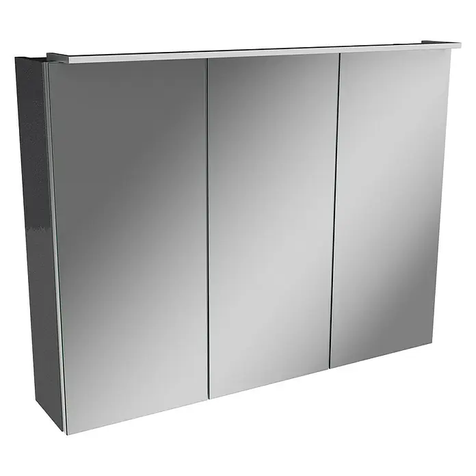 Camargue Stella LED-Spiegelschrank - B x H: 80 x 68,4 cm, Mit Beleuchtung, Spanplatte, Grafit - Linke Seitenansicht