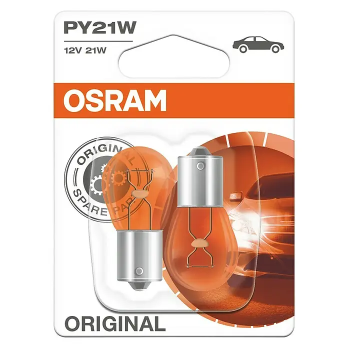 Osram Žarulje za pokazivač smjera PY21W - PY21W, 2 Kom. - Pogled sprijeda