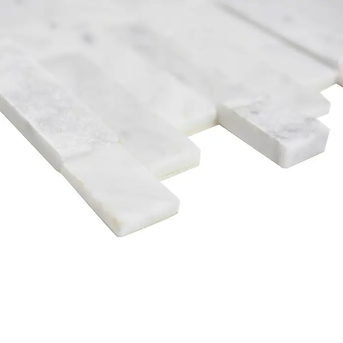 Selbstklebemosaik SAM 4NM22 - 30 x 27,5 cm, Naturstein, Weiß - Detailaufnahme