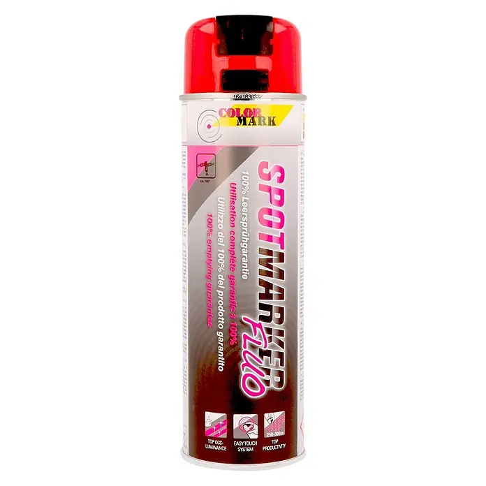 ColorMark Markierungsspray Sportmarker Fluo - Leuchtrot, Deckend, 500 ml