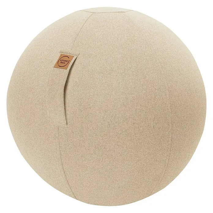 Sitting Ball Gymnastikball Felt - Beige, Durchmesser: 65 cm, Material Bezug: 100 % Polyester - Vorderansicht