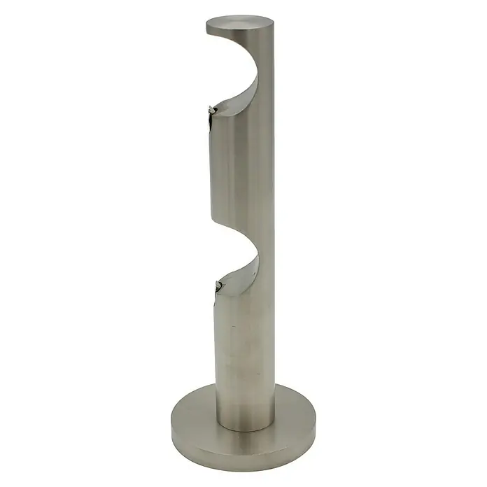 Expo Ambiente Doppelträger Max - Edelstahloptik, Geeignet für: Gardinenstangen Ø 28 mm, Länge: 16,8 cm - Vorderansicht