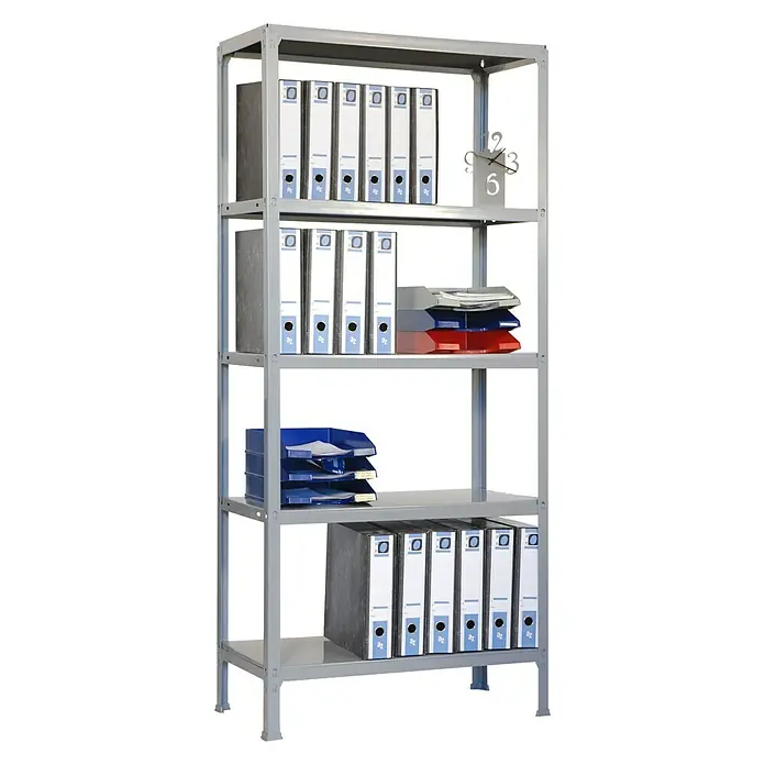 Simonrack Homeclick Estantería metálica Plus - L x An x Al: 30 x 100 x 180 cm, Capacidad de carga: 150 kg/balda, Número de baldas: 5 ud., Inserción, Gris