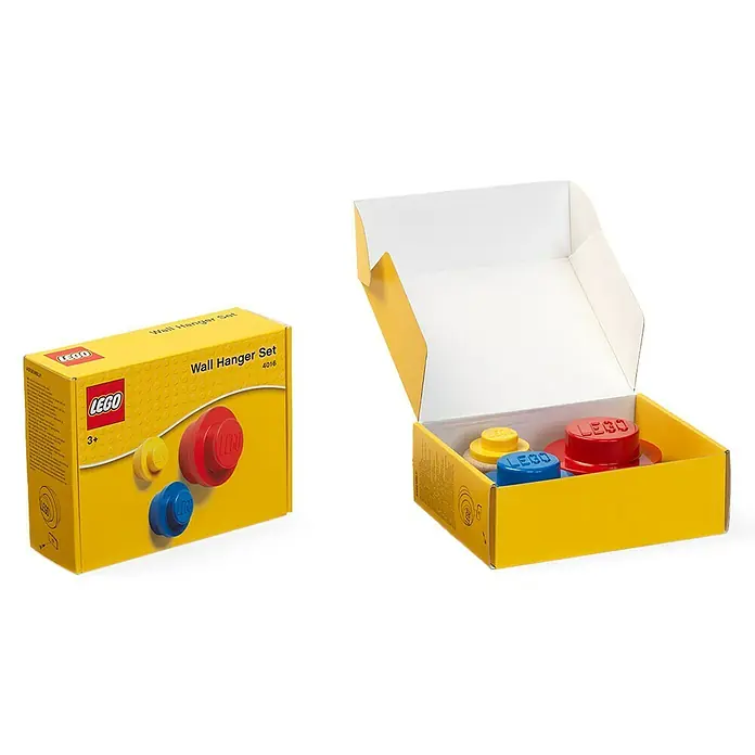 Lego Garderobenhaken - Rot, Blau, Gelb, 3 -tlg.