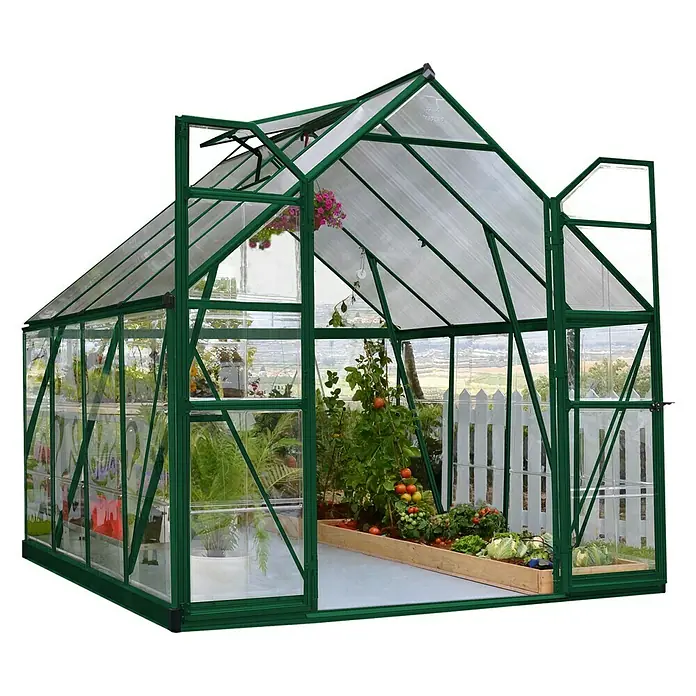 Palram – Canopia Gewächshaus Balance - 247 x 244 x 229 cm, Grün, Transparent - Stimmungsaufnahme