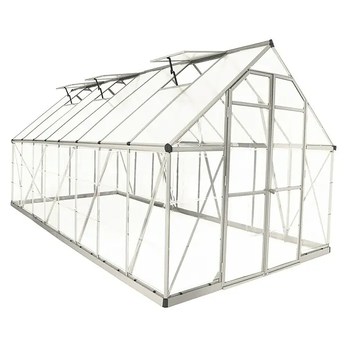 Palram – Canopia Gewächshaus Balance - 487 x 244 x 229 cm, Silber, Transparent