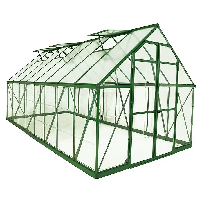 Palram – Canopia Gewächshaus Balance - 487 x 244 x 229 cm, Grün, Transparent