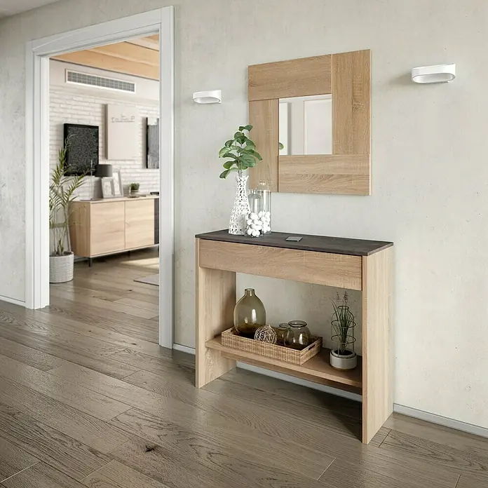 Mueble para recibidor Oxys - L x An x Al: 107 x 37,3 x 16,2 cm, Tablero de aglomerado