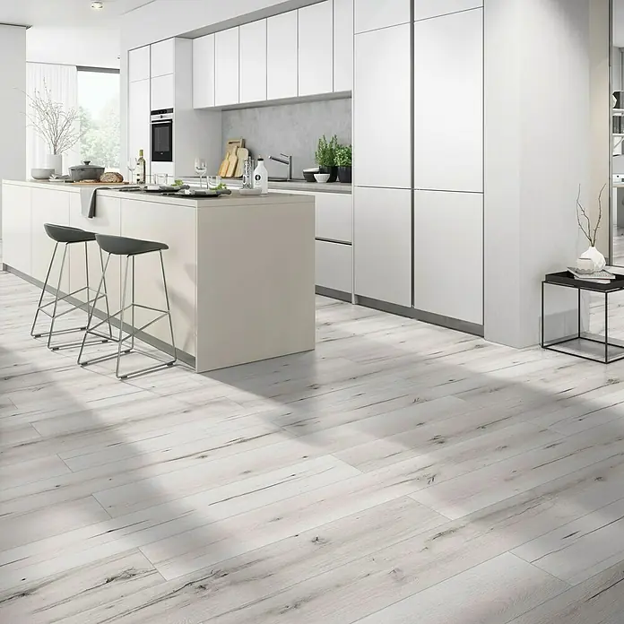 Classen Vinylboden GreenVinyl Schnee-Eiche - 1.290 x 173 x 3,8 mm, Landhausdiele - Stimmungsaufnahme