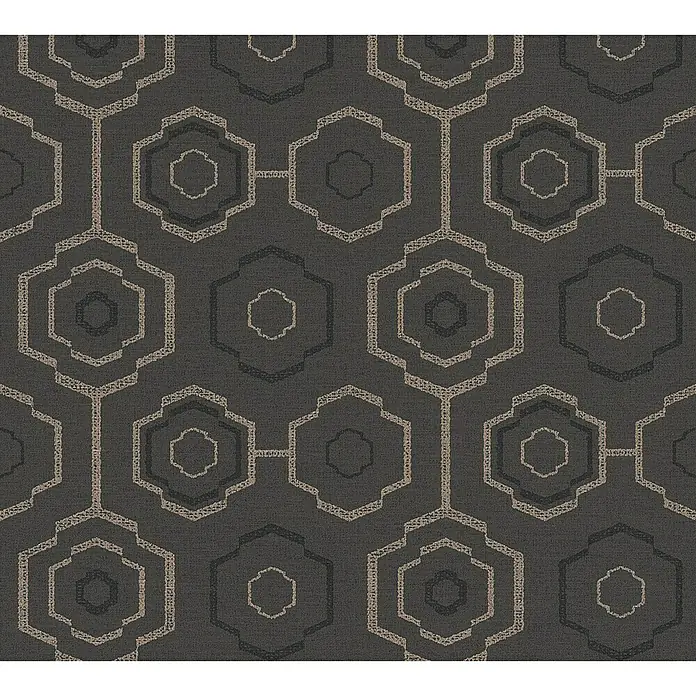 AS Creation Ethnic Origin Vliestapete Retrografik - Braun/Schwarz, Grafisch, 10,05 x 0,53 m - Detailaufnahme