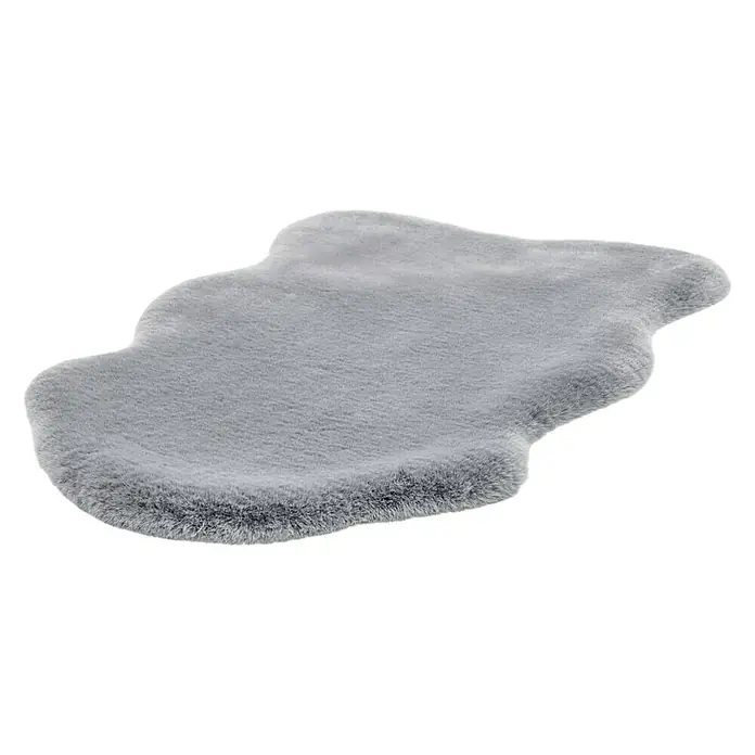 Kayoom Deko-Kunstfell Rabbit - Tieroptik, Silber, 90 x 60 cm, 100 % Polyester - Rechte Seitenansicht