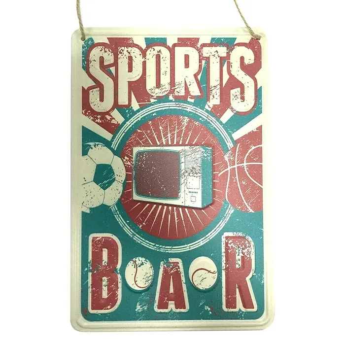 Placa metálica Vintage - Deportes, 20 x 30 cm