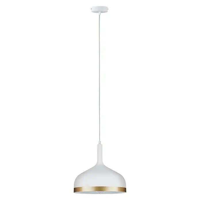 Paulmann Neordic Pendelleuchte Embla - Höhe: 110 cm, Weiß/Gold - Vorderansicht