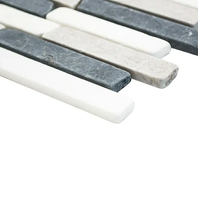 Mosaikfliese MOS BRICK 1125 - 32,2 x 30,5 cm, Grau/Schwarz, Matt - Detailaufnahme