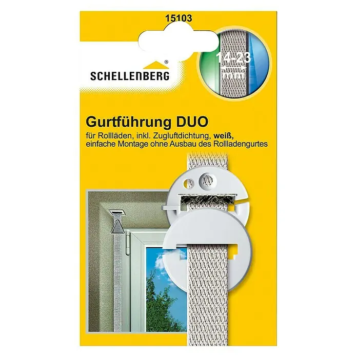 Schellenberg Gurtführung DUO - Rund, Rollladen-Maxi-Systeme, Zugluftdichtung, Weiß