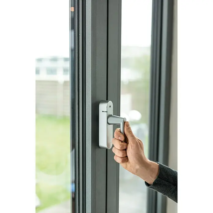 Schellenberg Smart Home Funk-Alarmgriff - DIN Anschlag: Links/Rechts, Silber