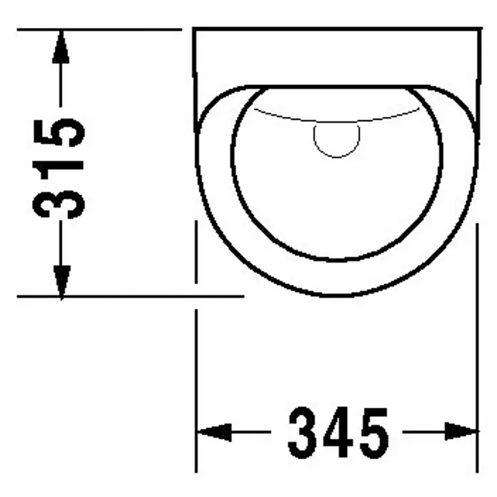 Duravit Duraplus Urinal - Unbeschichtet, Zulauf: Hinten, Absaugspülung, Farbe: Weiß, Mit Zielobjekt - Vorderansicht