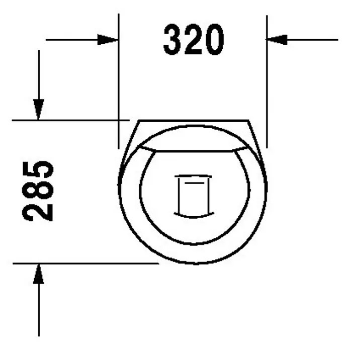 Duravit Starck 1 Urinal - Geeignet für: Montage mit Deckel, Unbeschichtet, Zulauf: Hinten, Absaugspülung, Farbe: Weiß, Mit Zielobjekt - Skizze