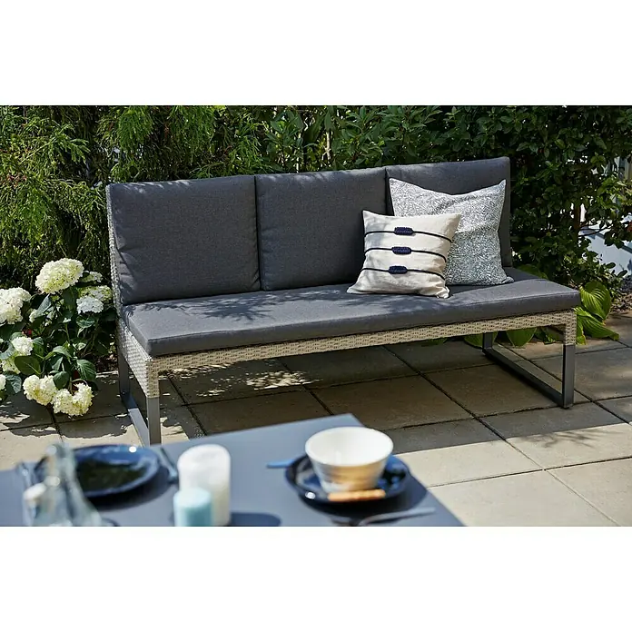 Sunfun Mirca Loungesofa 3-Sitzer - B x T x H: 165 x 70 x 86 cm, Lichtgrau
