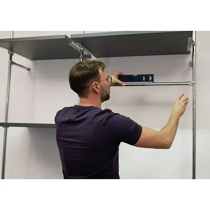 Easy Connect Kleiderstangen-Set - Passend für: Easy Connect Regalsystem, 1.100 mm - Vorderansicht