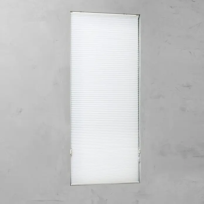 Plissee Tageslicht - B x H: 70 x 130 cm, Weiß - Vorderansicht