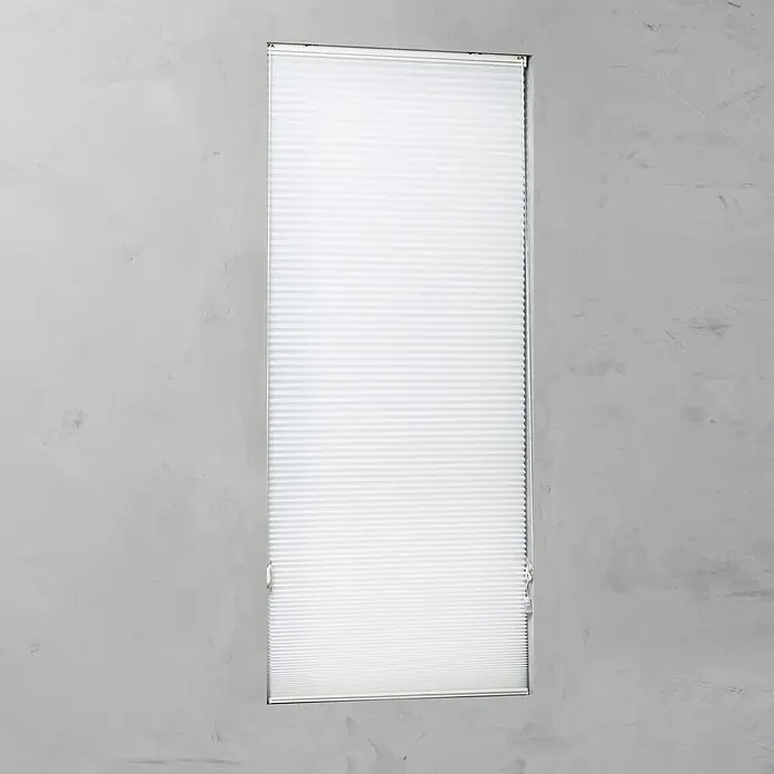 Plissee Tageslicht - B x H: 60 x 130 cm, Weiß - Vorderansicht